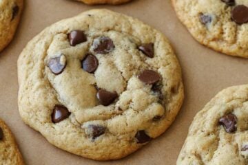Sourdough discard cookies lined up on a baking tray