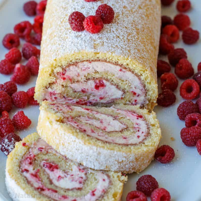 Raspberry Swiss Roll Cake (with Video)