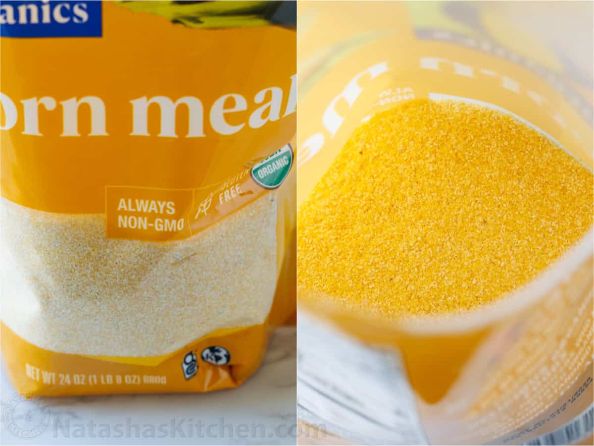 The best homemade cornbread recipe is easy to make with pantry staples. Serve with your favorite holiday or BBQ menu and honey butter on top. Finely ground yellow cornmeal in a bag