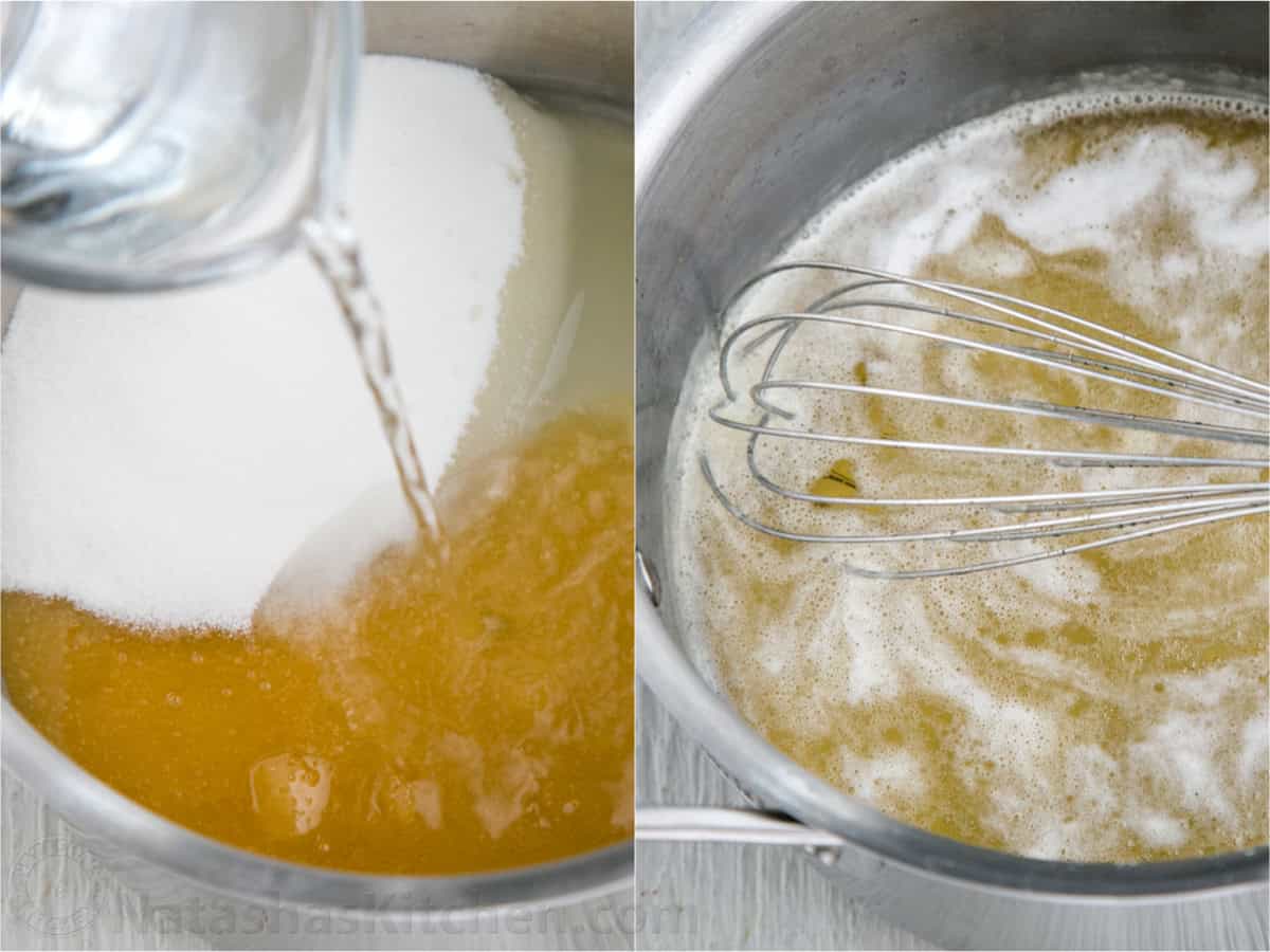 How to make simple syrup with honey, sugar and water