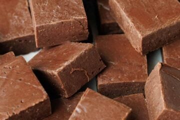 Squares of the best chocolate fudge recipe