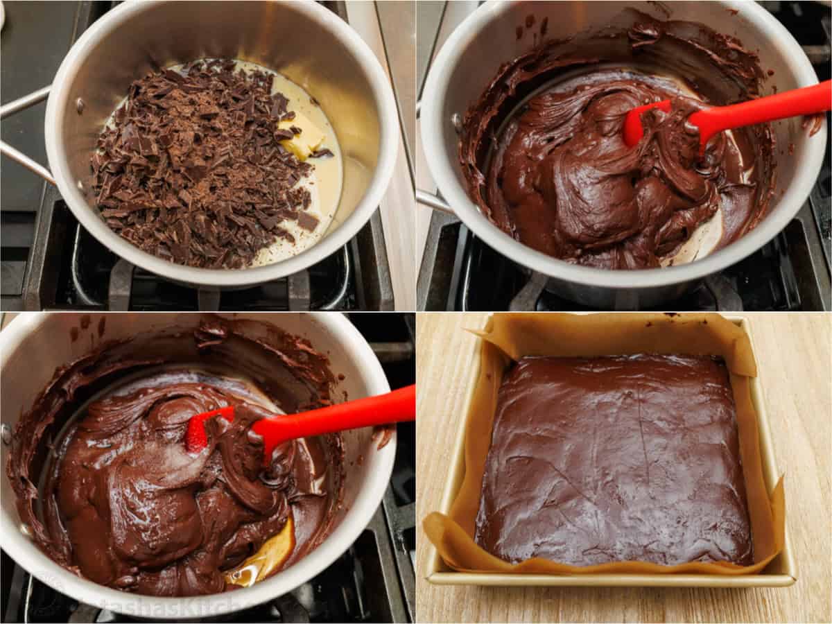 How to make Holiday treat in a saucepan and a 8x8 pan