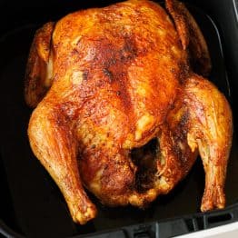 browned whole chicken in the air fryer