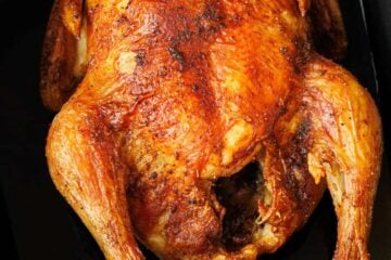 browned whole chicken in the air fryer