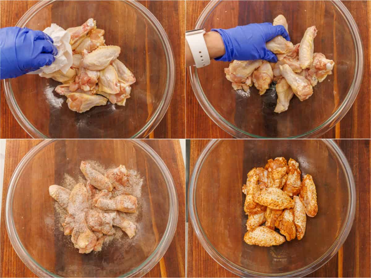 Step by step how to oil and season chicken wings