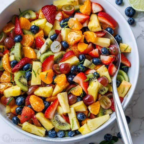 fruit salad dressing orange juice honey Easy Fruit Salad