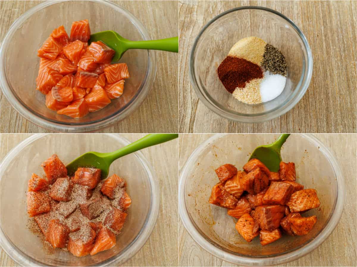 How to season fish in a clear bowl with homemade seasoning