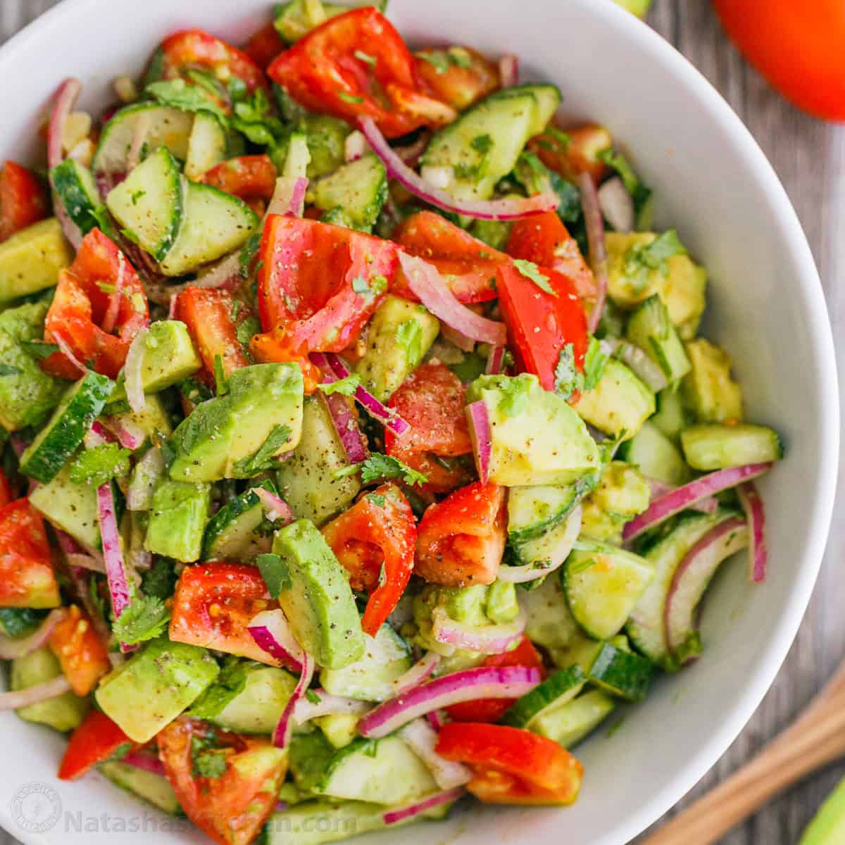 Cucumber Tomato Avocado Salad
