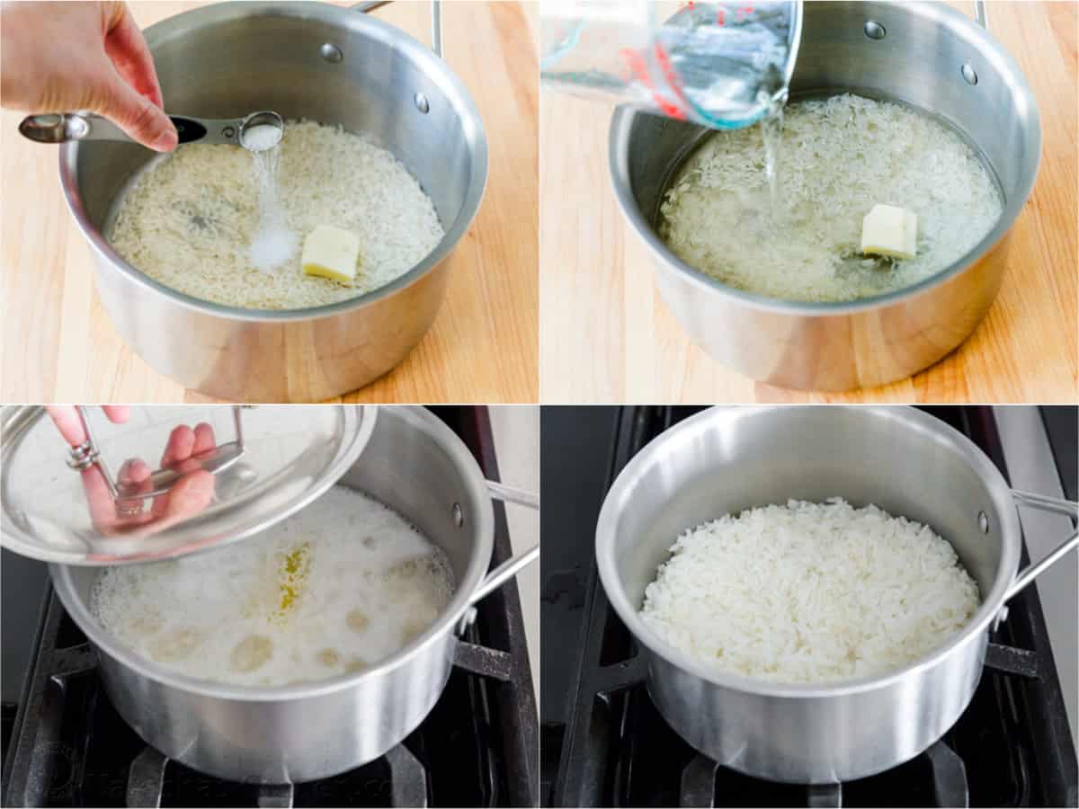 How to cook rice perfectly every time with the best rice-to-water ratio and a foolproof stovetop method for fluffy white rice. Get the recipe! Step by step how to cook white rice on the stovetop.