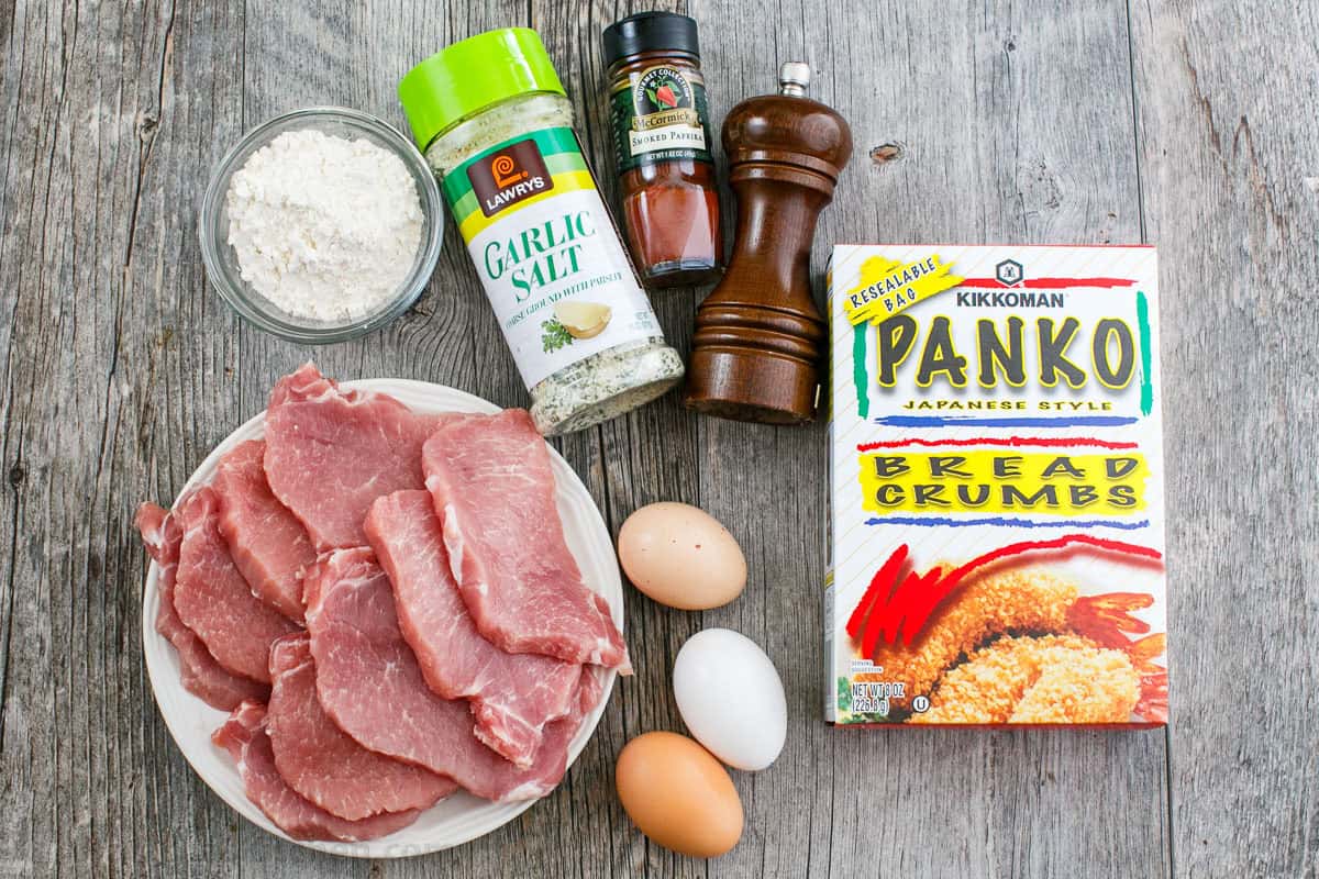 Ingredients for German Pork Schnitzel
