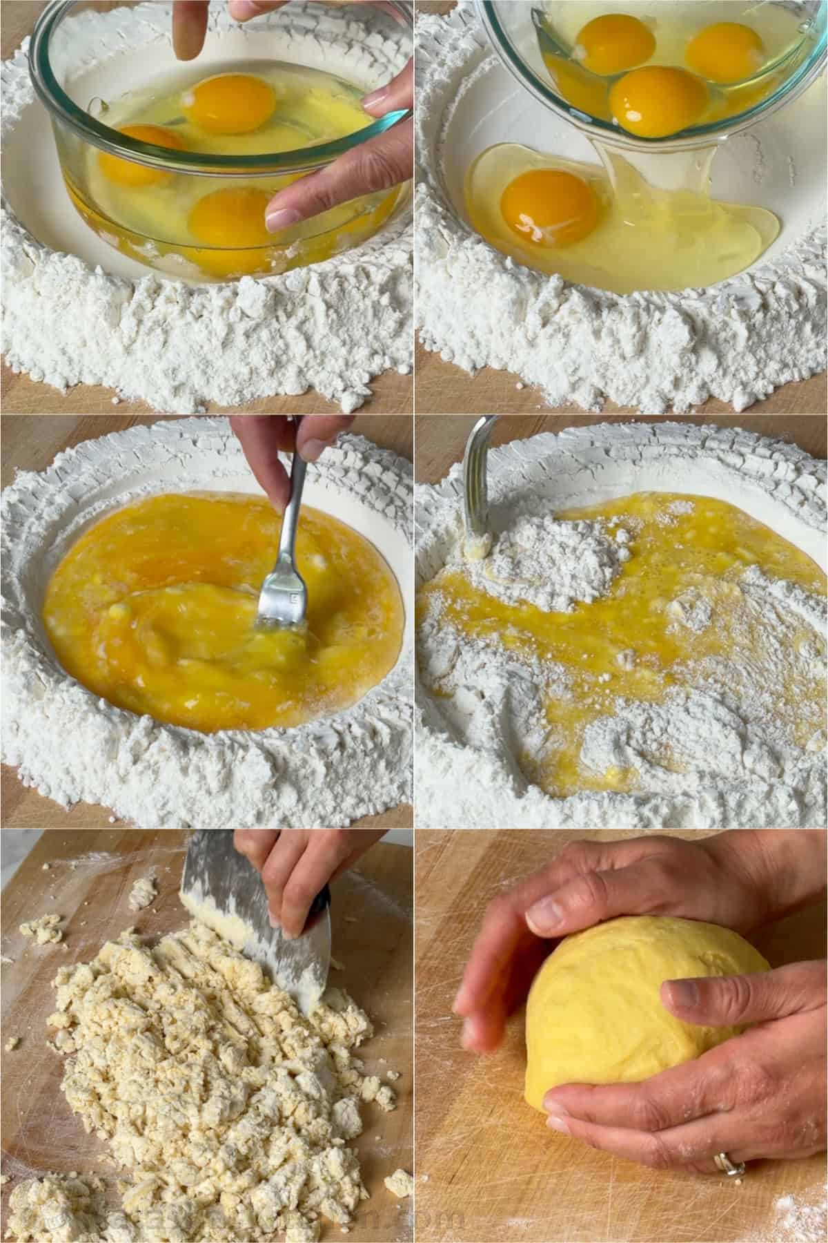 Step by step how to make pasta dough