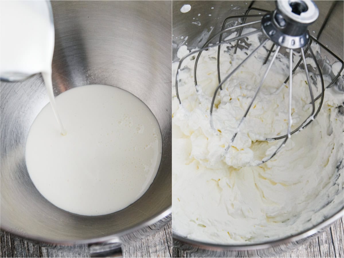 beating whipped cream for frosting