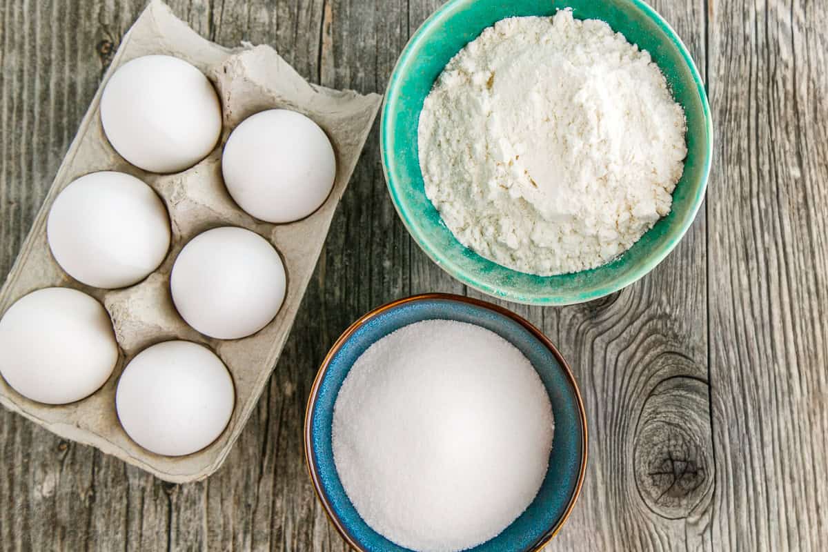 Ingredients for homemade sponge cake